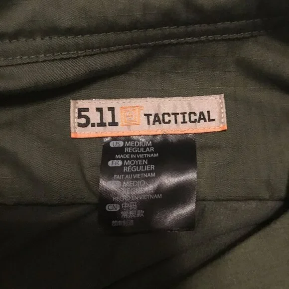 5.11 Tactical Softshell Quarter Zip Military Jacket Size Medium Army Green
